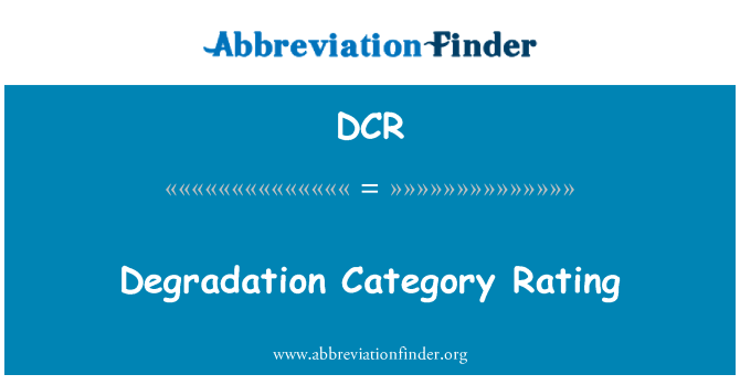 DCR: Classificação de categoria de degradação