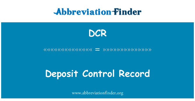 DCR: Record de Control depozit