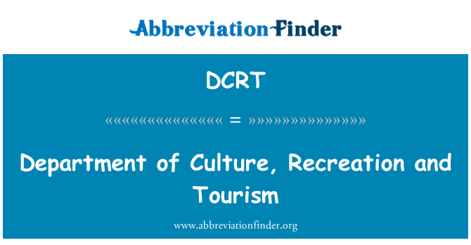 DCRT: Department of Culture, Recreation and Tourism