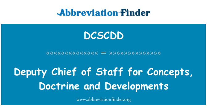 DCSCDD: Vicestabschef for begreber, doktrin og udvikling