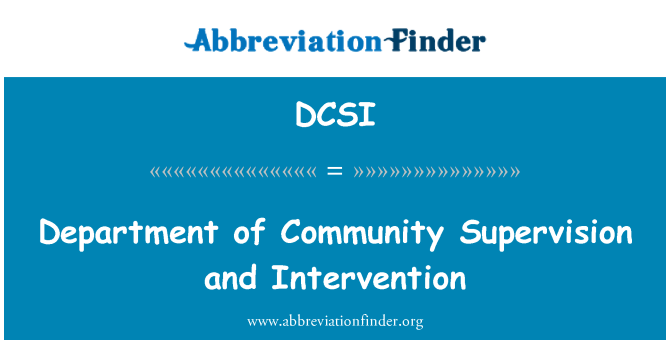 DCSI: Department of Community Supervision and Intervention