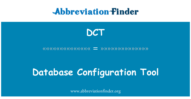 DCT: Baza de date de configurare instrument