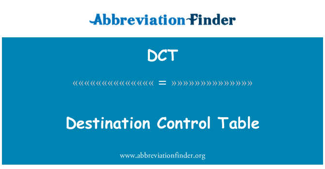 DCT: Tabel kontrol tujuan