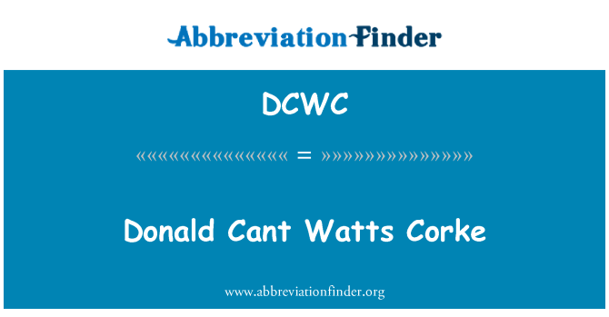 DCWC: Donald Cant watt ås