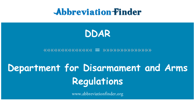 DDAR: Департамент по вопросам разоружения и регулирования вооружений