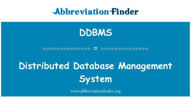 DDBMS: 分散式的資料庫管理系統