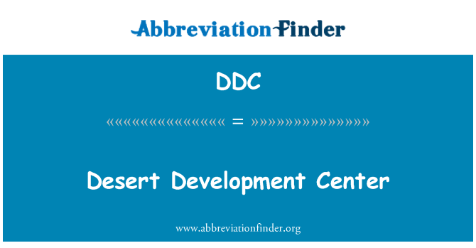 DDC: Desert Development Center