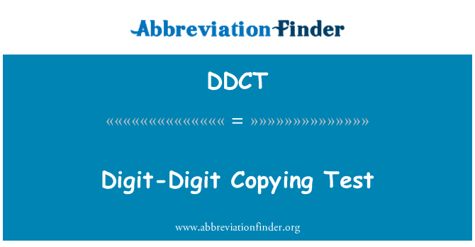 DDCT: Le chiffre copie Test