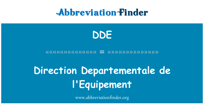 DDE: Směr Departementale de l'Equipement