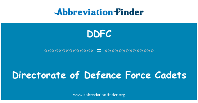 DDFC: Directorate of Defence Force Cadets