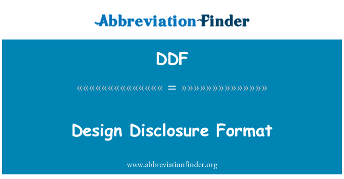 DDF: Reka bentuk pendedahan Format
