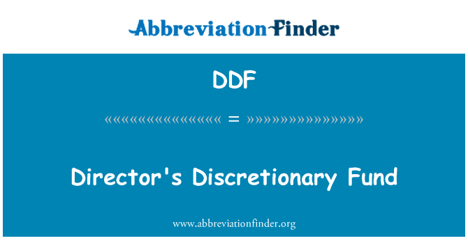 DDF: Yönetmenin ihtiyari Fonu