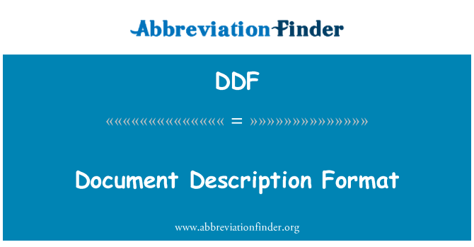 DDF: Beskrivelsen-dokumentformatet