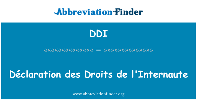 DDI: Déclaration des Droits de l'Internaute
