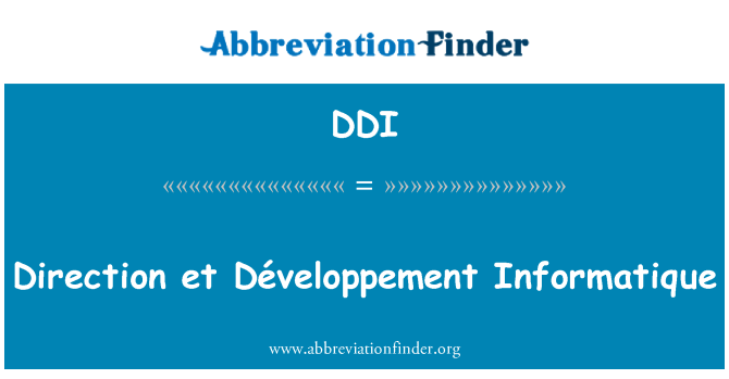 DDI: כיוון et Développement הועדה