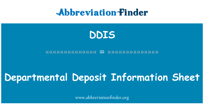 DDIS: Hoja de información departamental depósito