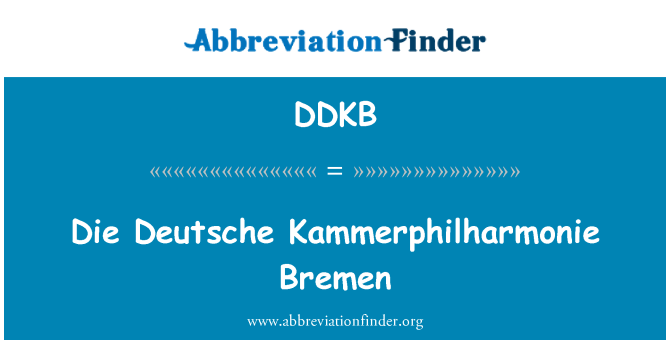DDKB: Deutsche Kammerphilharmonie Bremen ölmek