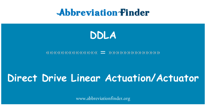 DDLA: Actuación/actuador Linear de la impulsión directa