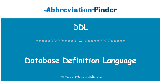 DDL: Cronfa ddata diffiniad iaith