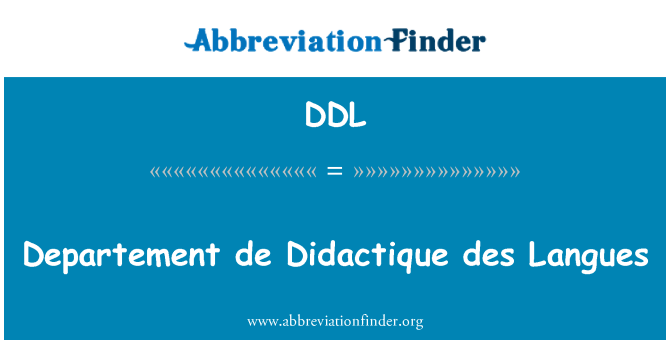 DDL: Département de Didactique des Langues