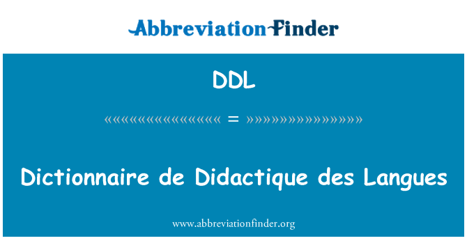 DDL: Dictionnaire דה Didactique דה Langues