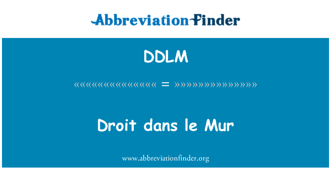 DDLM: Droit dans le Mur
