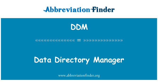 DDM: Rheolwr cyfeiriadur data