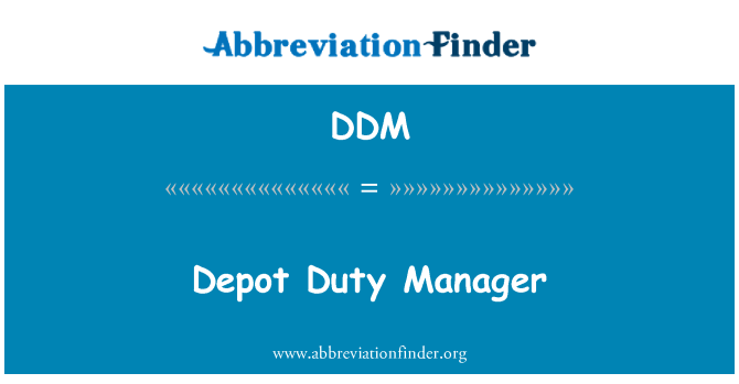 DDM: Дежурный менеджер депо