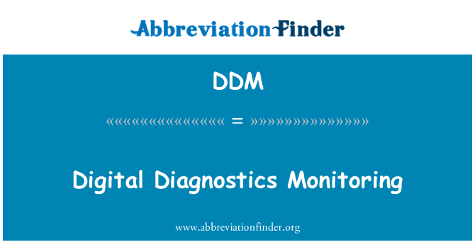 DDM: Digitální diagnostika, monitorování