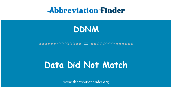 DDNM: נתונים לא התאימה