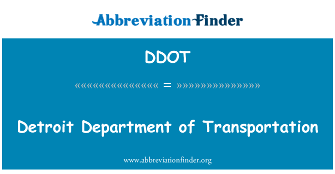 DDOT: Detroit Department of Transportation