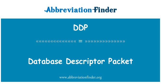 DDP: Paquete de base de datos del Descriptor