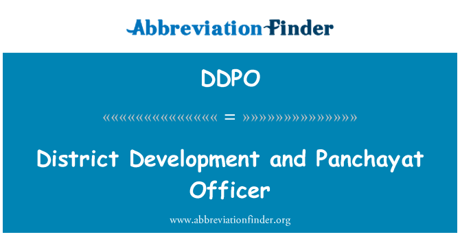 DDPO: Distri devlopman ak ofisye Panchayat