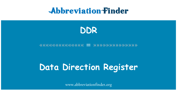DDR: Registrul de direcţie date