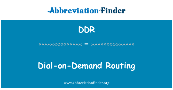 DDR: Llwybro deialu-ar-alw