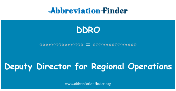 DDRO: Adjunct-directeur voor regionale acties