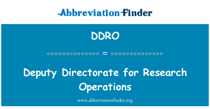 DDRO: Заместник дирекция за изследователска дейност