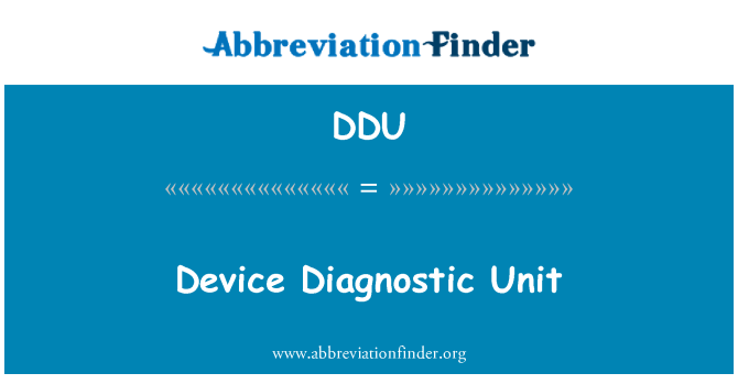 DDU: Diagnostická jednotka zařízení