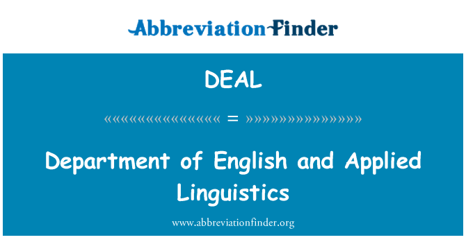 DEAL: Department of English and Applied Linguistics