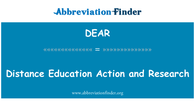 DEAR: Recherche et Action de l'éducation de distance