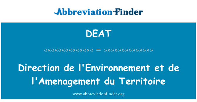 DEAT: Richting de l'Environnement et de l'Amenagement du Territoire