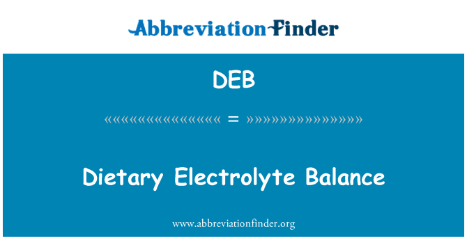 DEB: Kosten elektrolytbalans