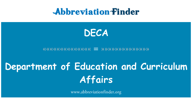 DECA: Dipartiment tal-Edukazzjoni u l-kurrikulu ta ' l-affarijiet
