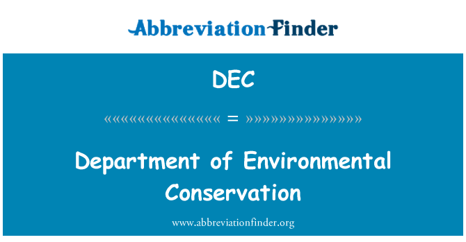 DEC: Department of Environmental Conservation