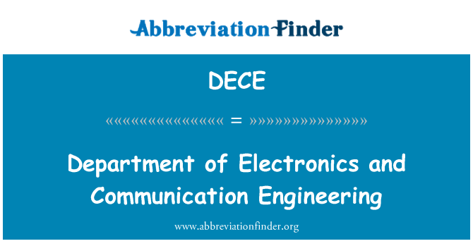 DECE: แผนกอิเล็กทรอนิกส์และวิศวกรรมสื่อสาร