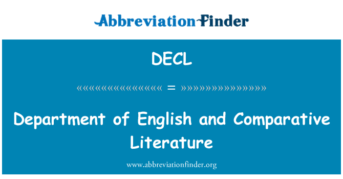 DECL: Depatman Anglè Et Comparative literati