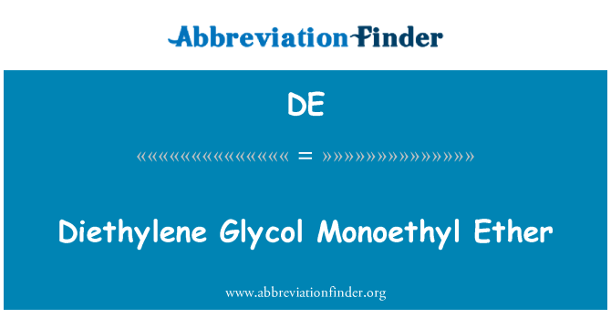 DE: Diethylenglycol glykolæter Monoethyl