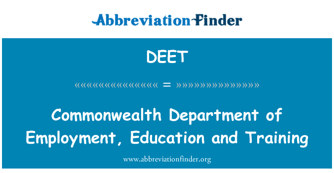 DEET: Commonwealth tad-Dipartiment ta ' l-impjieg, edukazzjoni u taħriġ
