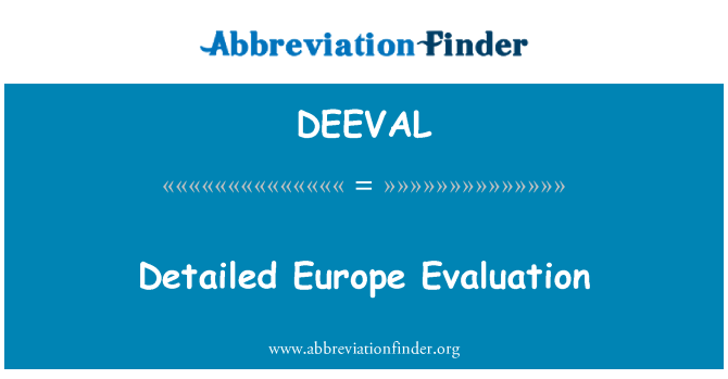 DEEVAL: Detaljne Europe procjena