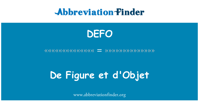 DEFO: De Figure et d'Objet